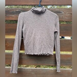 Madewell Long Sleeve Turtle Neck Crop Top XS